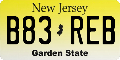 NJ license plate B83REB