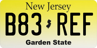 NJ license plate B83REF