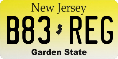 NJ license plate B83REG