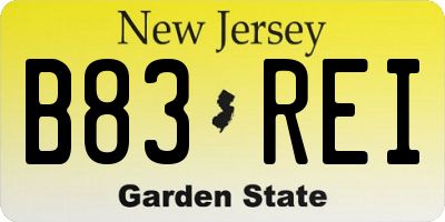 NJ license plate B83REI
