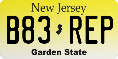 NJ license plate B83REP