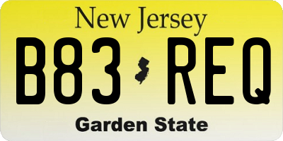 NJ license plate B83REQ