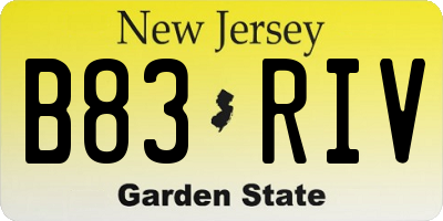 NJ license plate B83RIV