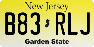 NJ license plate B83RLJ