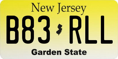 NJ license plate B83RLL