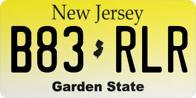 NJ license plate B83RLR