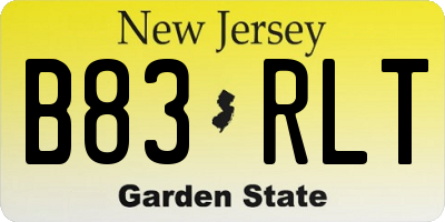 NJ license plate B83RLT
