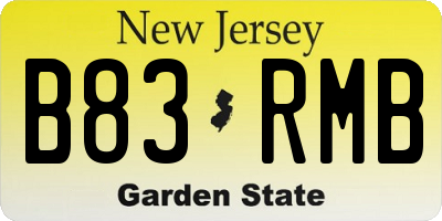 NJ license plate B83RMB