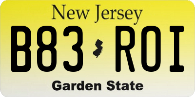 NJ license plate B83ROI