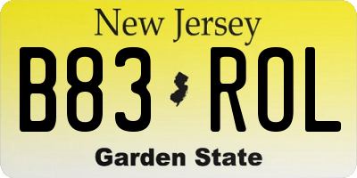 NJ license plate B83ROL