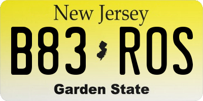 NJ license plate B83ROS