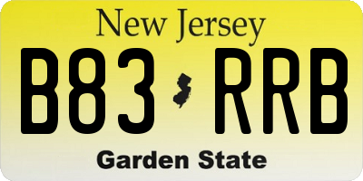 NJ license plate B83RRB