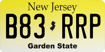 NJ license plate B83RRP