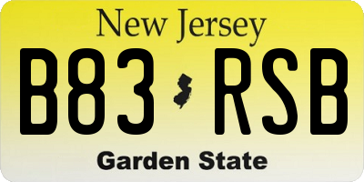 NJ license plate B83RSB
