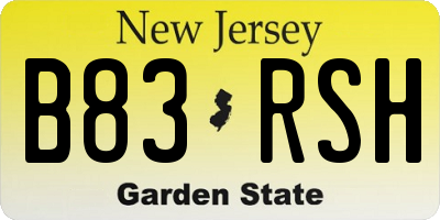 NJ license plate B83RSH