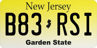 NJ license plate B83RSI