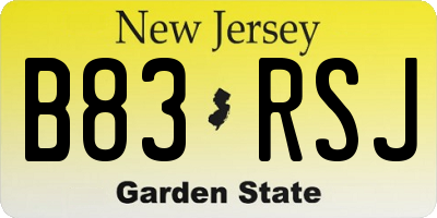 NJ license plate B83RSJ