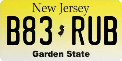 NJ license plate B83RUB