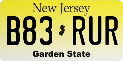 NJ license plate B83RUR