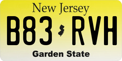 NJ license plate B83RVH