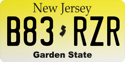 NJ license plate B83RZR