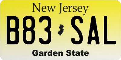 NJ license plate B83SAL