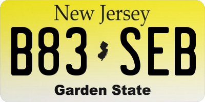 NJ license plate B83SEB