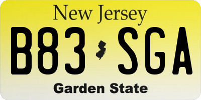 NJ license plate B83SGA