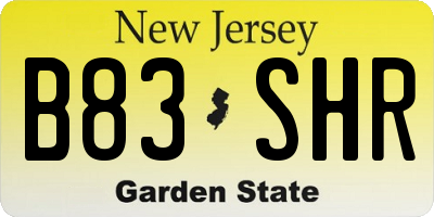 NJ license plate B83SHR