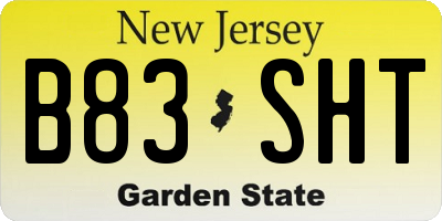 NJ license plate B83SHT