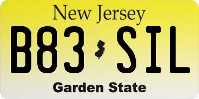 NJ license plate B83SIL