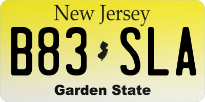 NJ license plate B83SLA