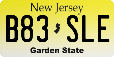 NJ license plate B83SLE