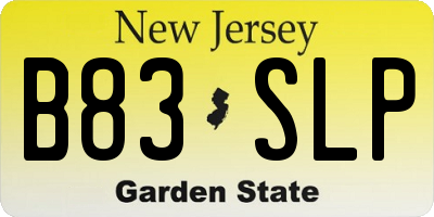 NJ license plate B83SLP