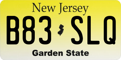NJ license plate B83SLQ