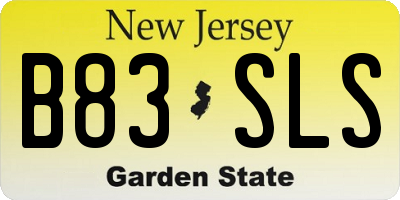 NJ license plate B83SLS
