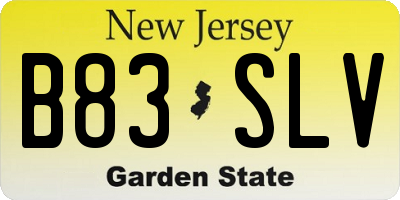 NJ license plate B83SLV