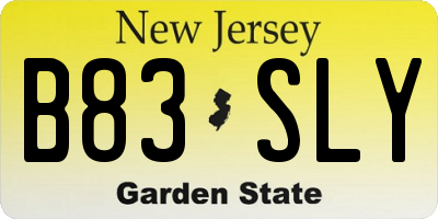 NJ license plate B83SLY
