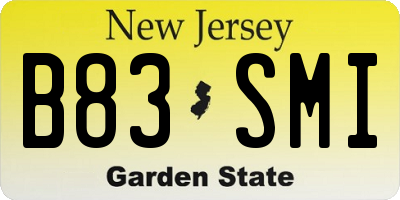 NJ license plate B83SMI