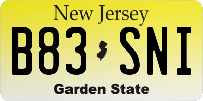 NJ license plate B83SNI