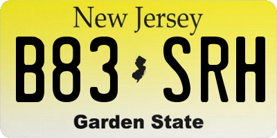 NJ license plate B83SRH