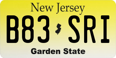 NJ license plate B83SRI