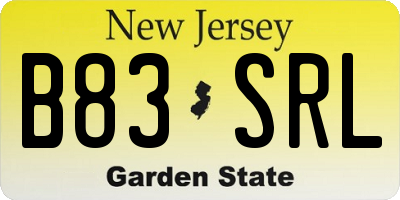 NJ license plate B83SRL