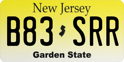 NJ license plate B83SRR
