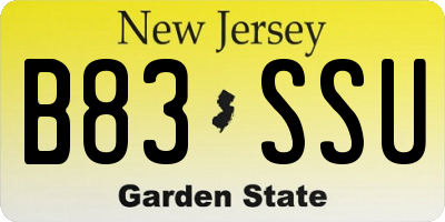 NJ license plate B83SSU
