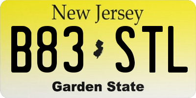 NJ license plate B83STL