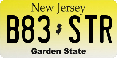 NJ license plate B83STR