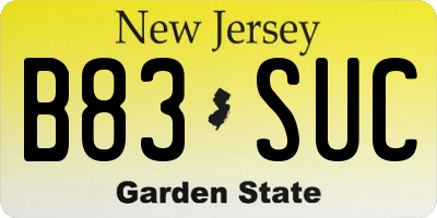 NJ license plate B83SUC