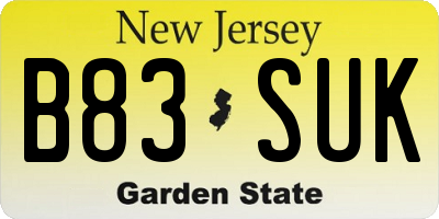 NJ license plate B83SUK