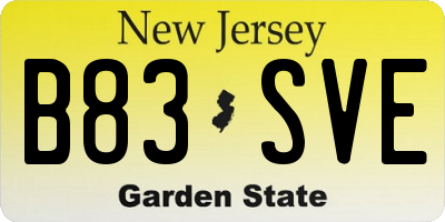 NJ license plate B83SVE